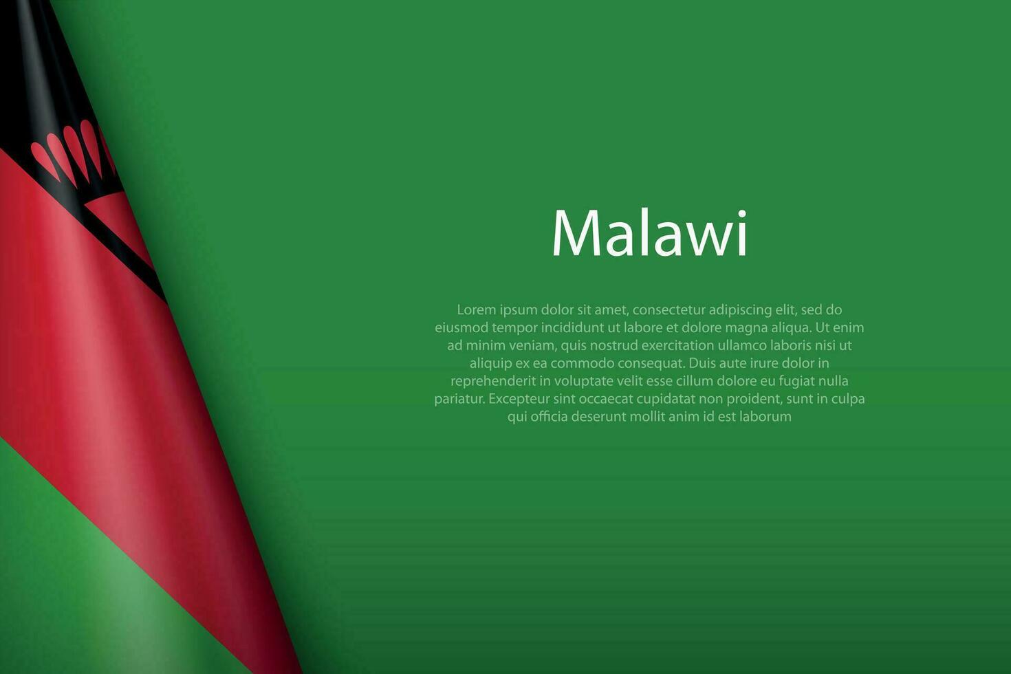 national flag Malawi isolated on background with copyspace vector