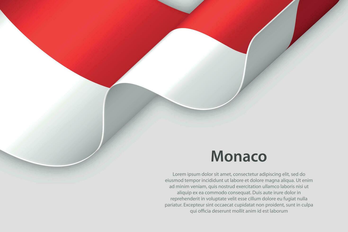 3d ribbon with national flag Monaco isolated on white background vector