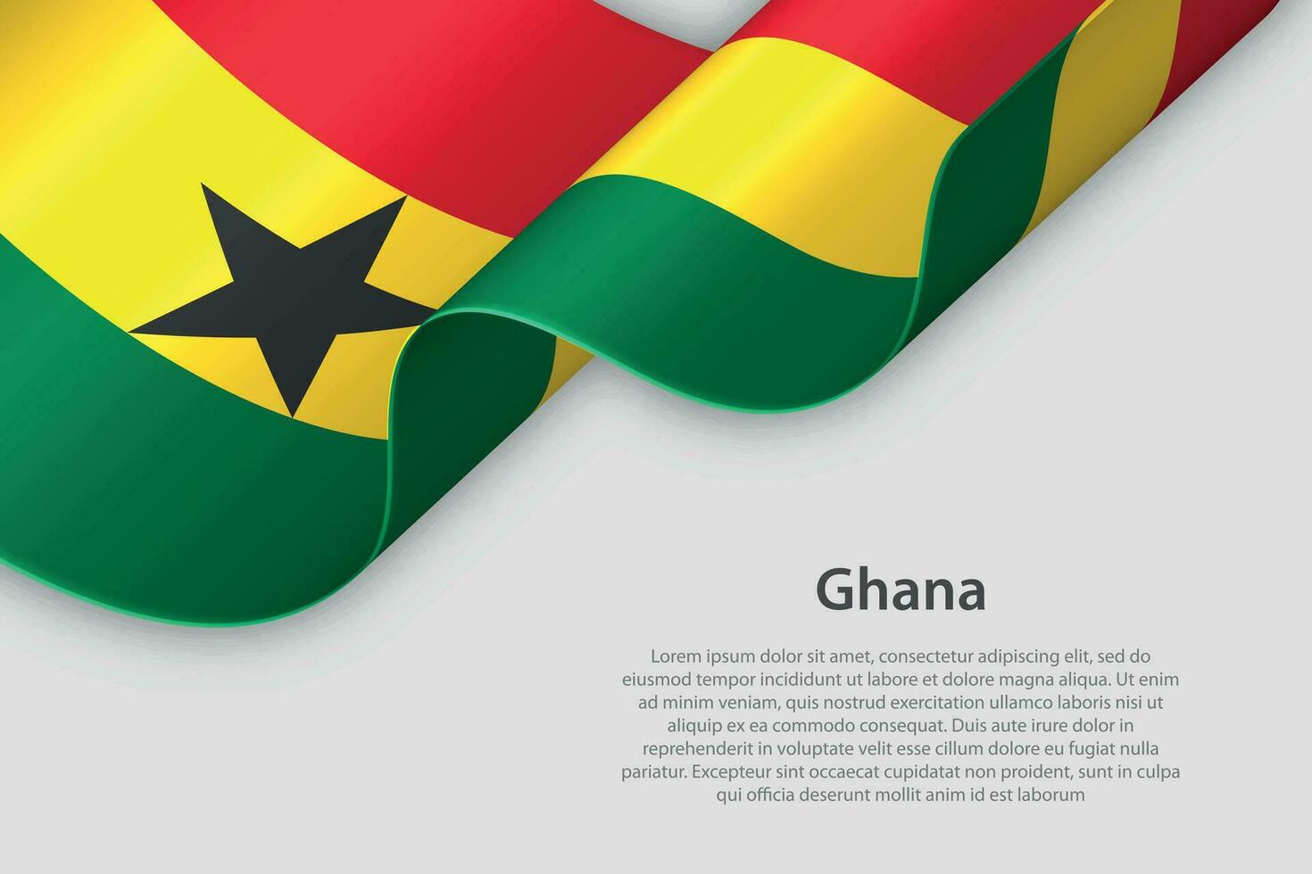 3d ribbon with national flag Ghana isolated on white background vector