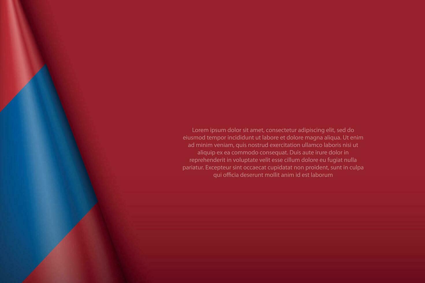 national flag Mongolia isolated on background with copyspace vector