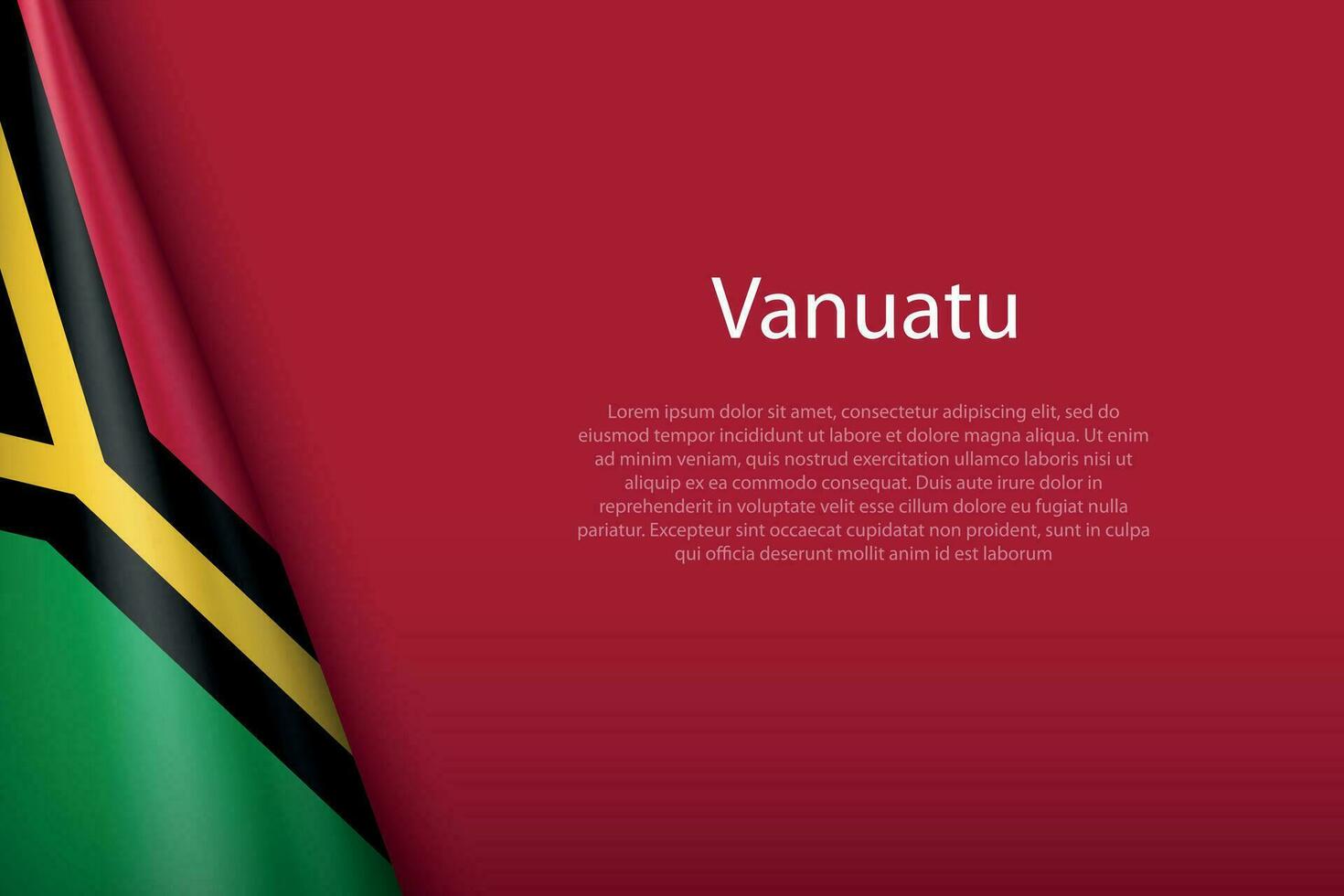 national flag Vanuatu isolated on background with copyspace vector