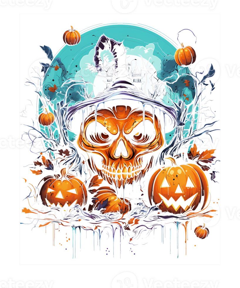Halloween Sublimation Pumpkin Png Background. Use for T-shirts, mugs
