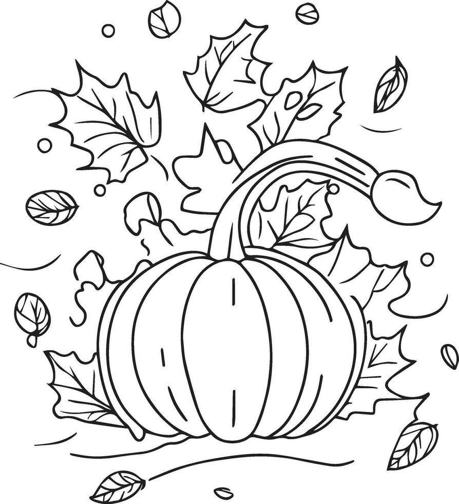 cosecha otoño colorante páginas, otoño cosecha colorante hoja, otoño cosecha para acción de gracias día, otoño hoja línea dibujos, otoño hojas dibujado a mano colorante hoja, preescolar cosecha colorante paginas vector