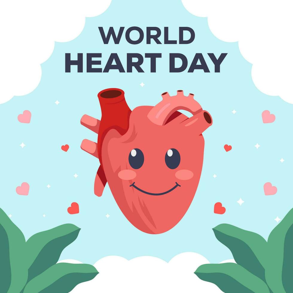 vector World Heart Day illustration in flat design style