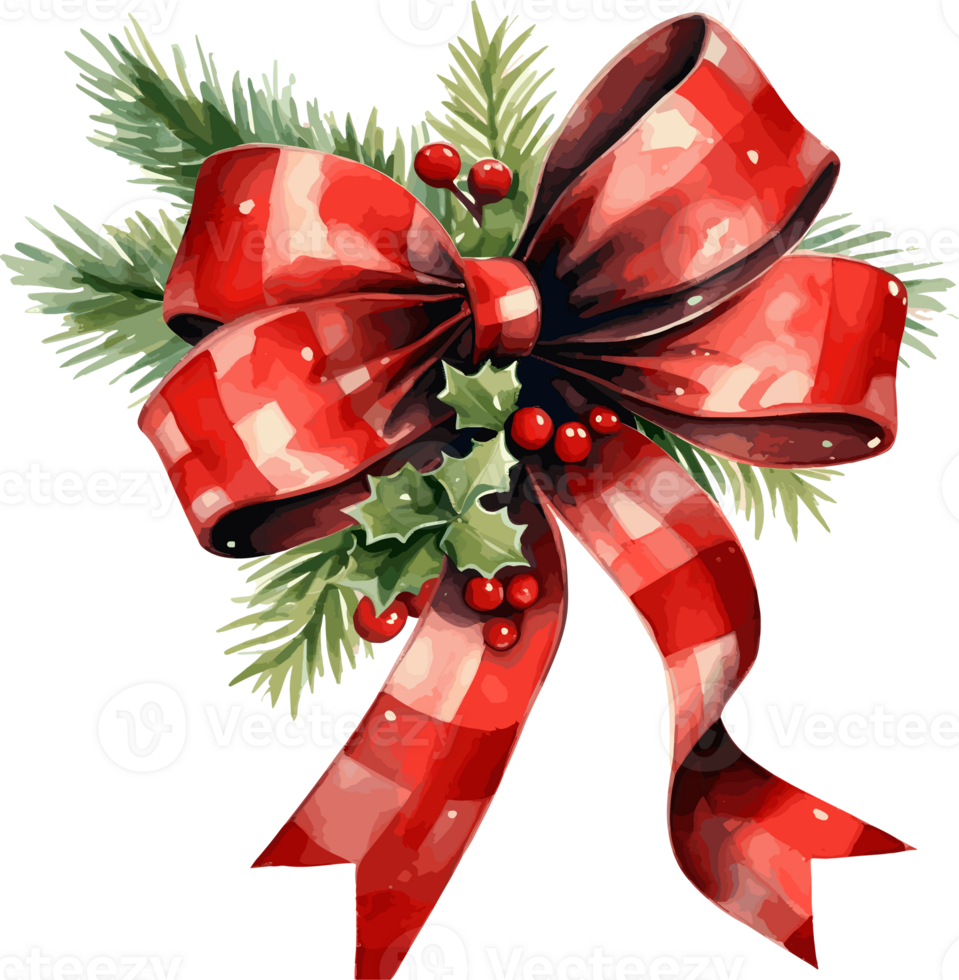 acquerello nastro, allegro Natale clipart illustrazione, creato con generativo ai tecnologia png