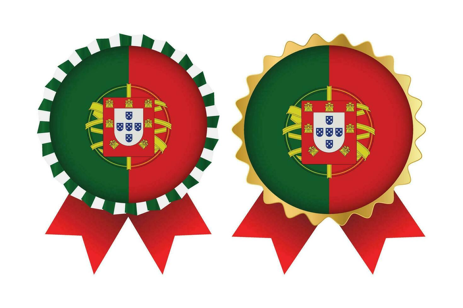 Vector Medal Set Designs of Portugal Template