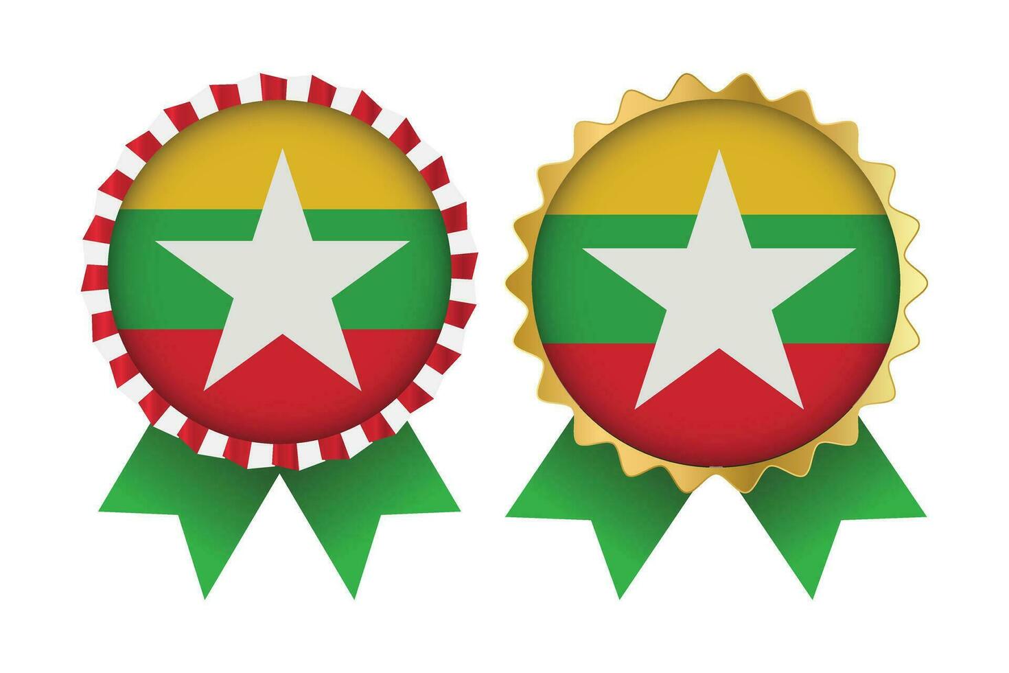 Vector Medal Set Designs of Myanmar Template