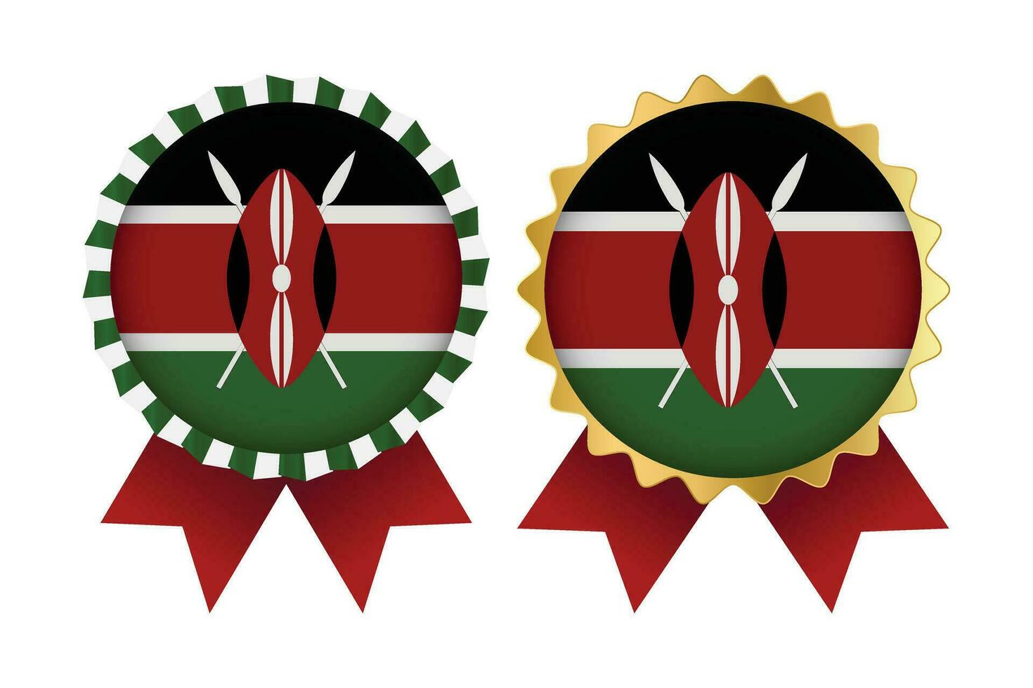 Vector Medal Set Designs of Kenya Template
