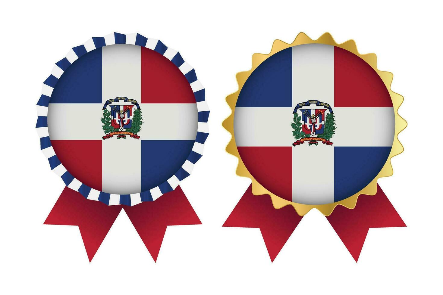 Vector Medal Set Designs of Dominican Republic Template