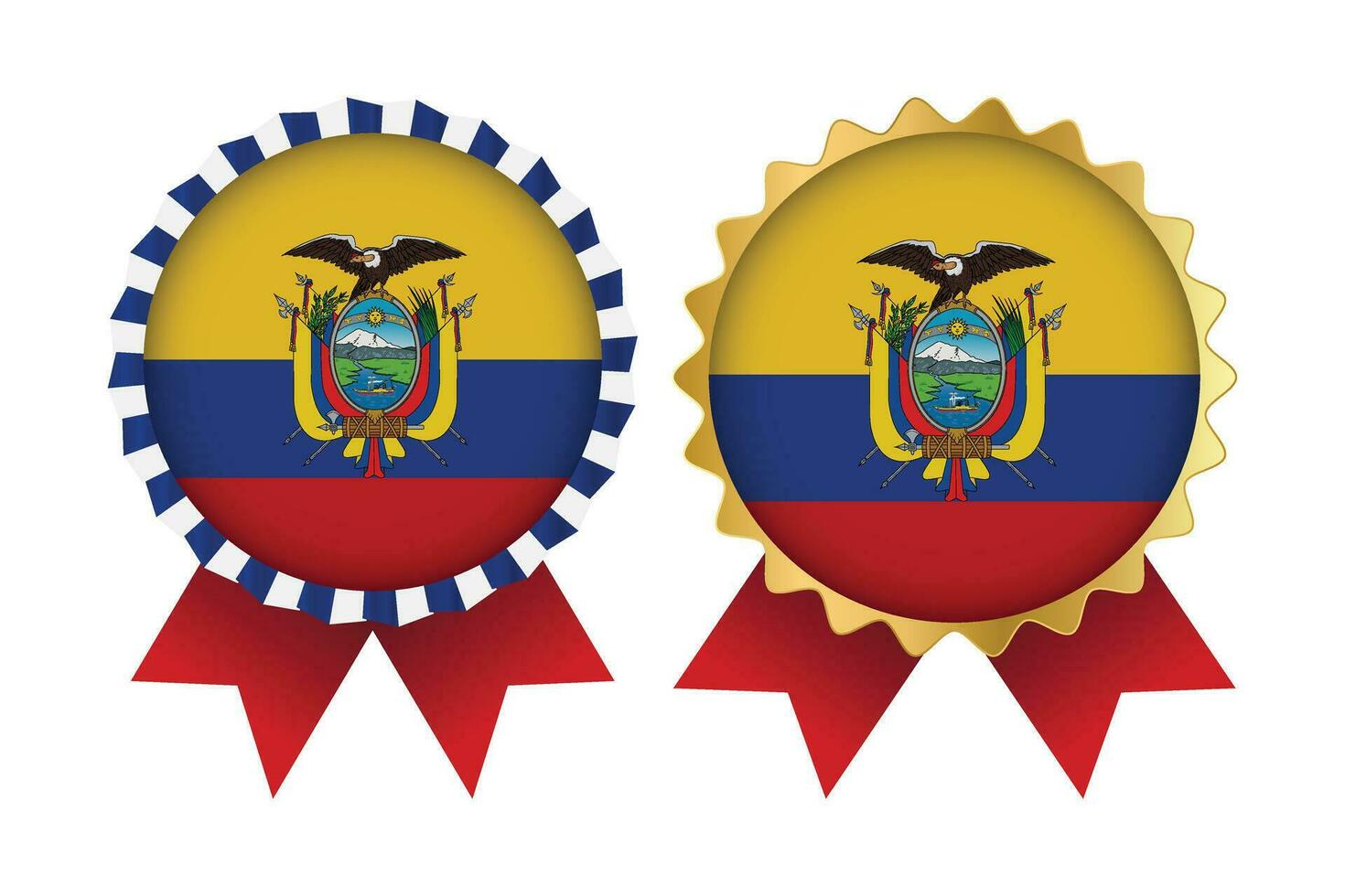 Vector Medal Set Designs of Ecuador Template