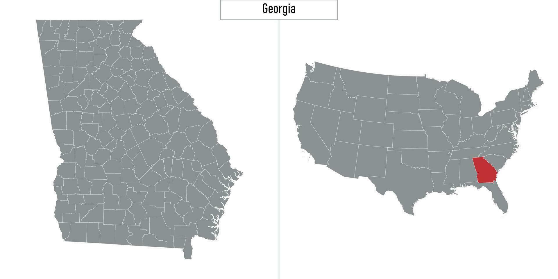 mapa de Georgia estado de unido estados y ubicación en Estados Unidos mapa vector