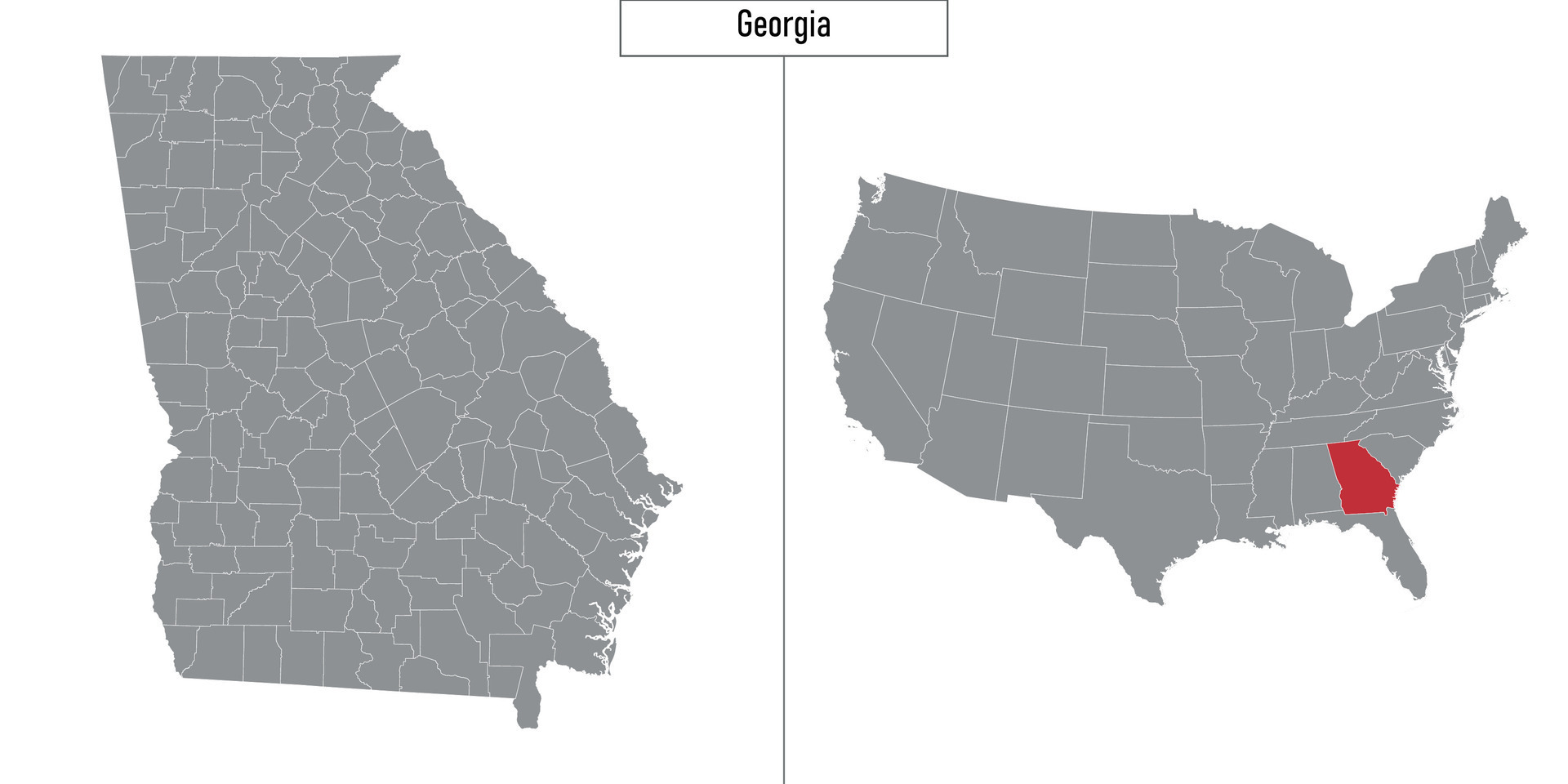 Map Of Georgia State Of United States And Location On USA Map 28648700 Map Of Georgia State Of United States And Location On Usa Map Vector