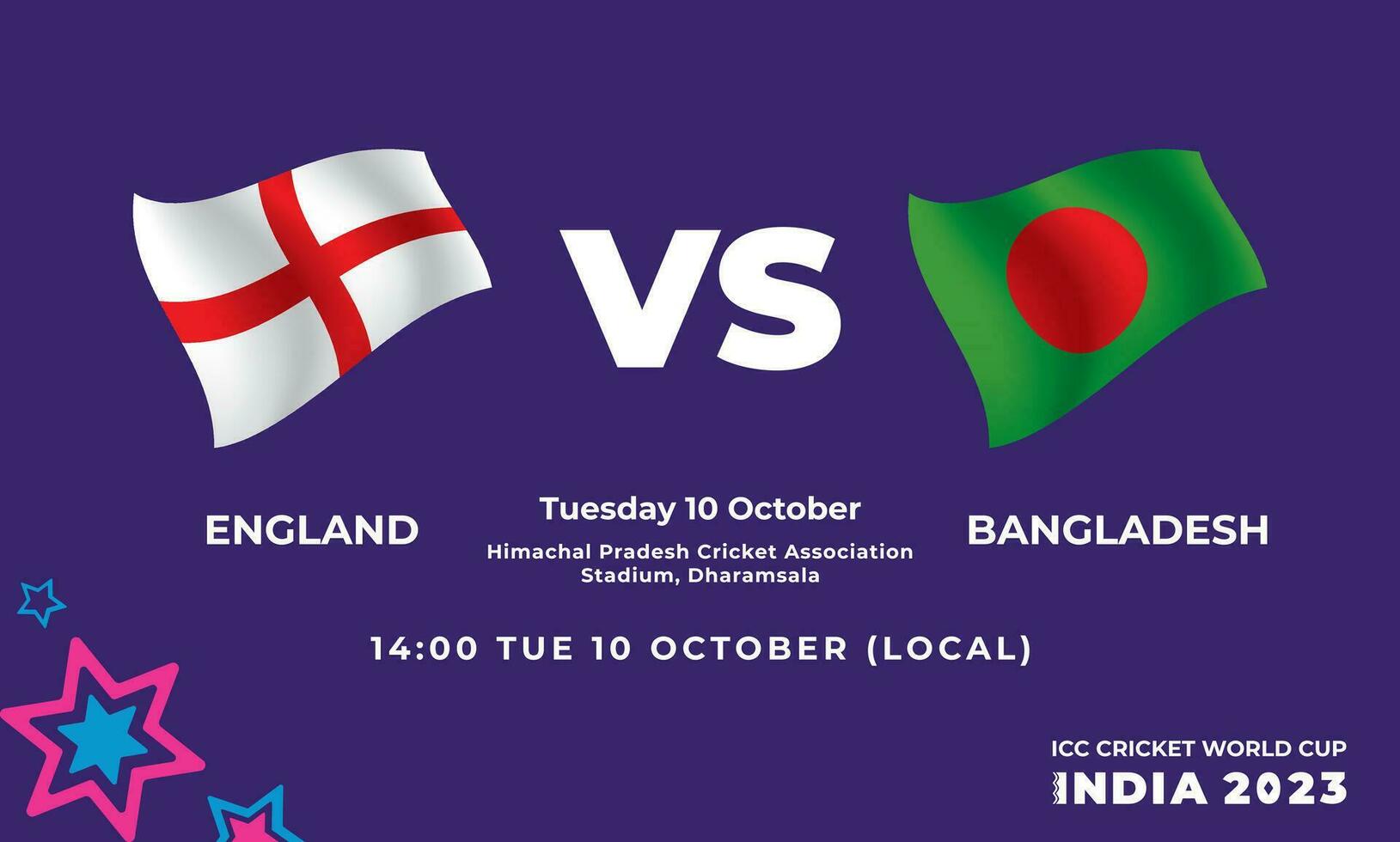 Cricket Match Template, ICC Men's Cricket World Cup 2023 vector