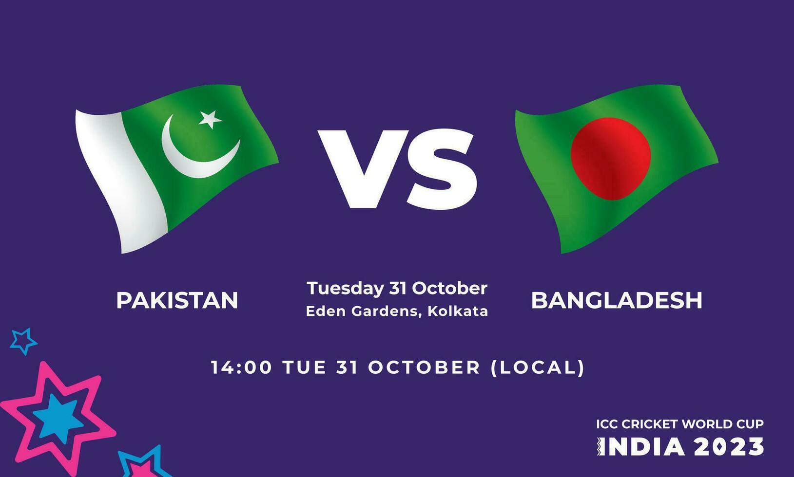 Cricket Match Template, ICC Men's Cricket World Cup 2023 vector