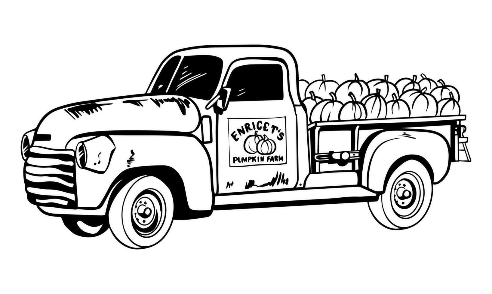 pumpkin truck 01 vector