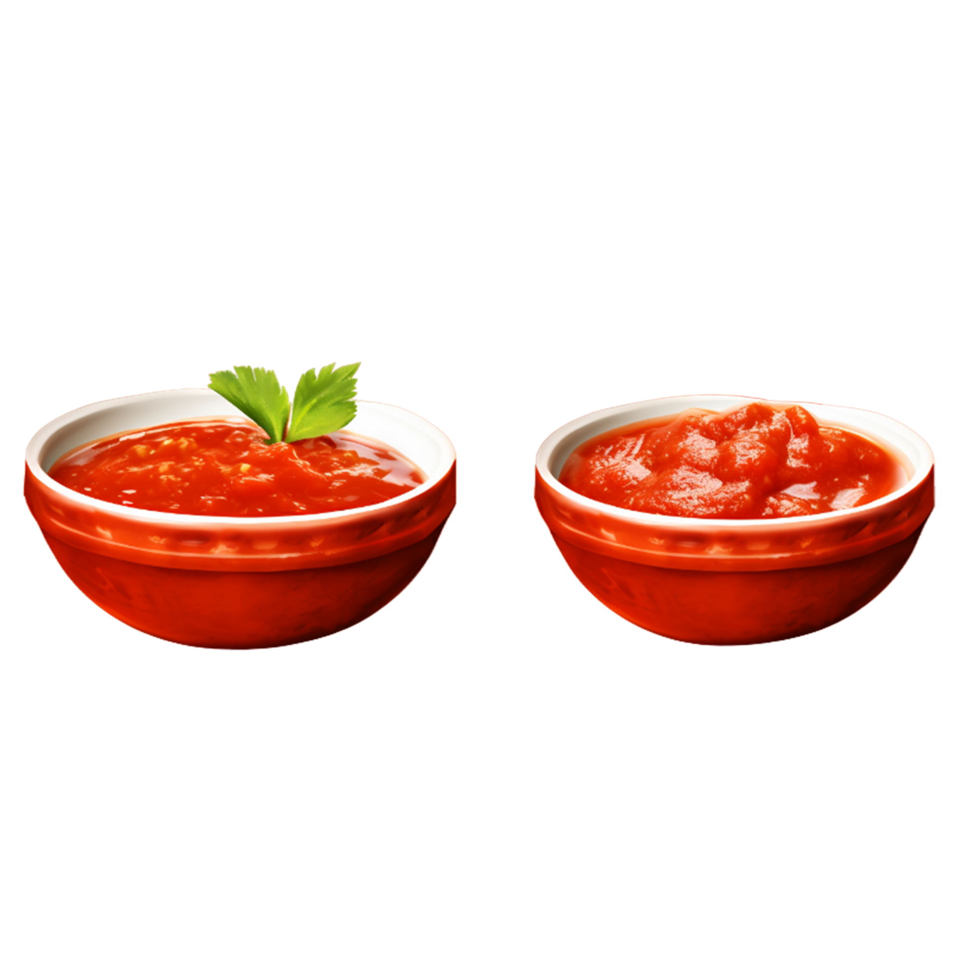 Set of bowl tomatoes sauce ai generative 28648757 PNG