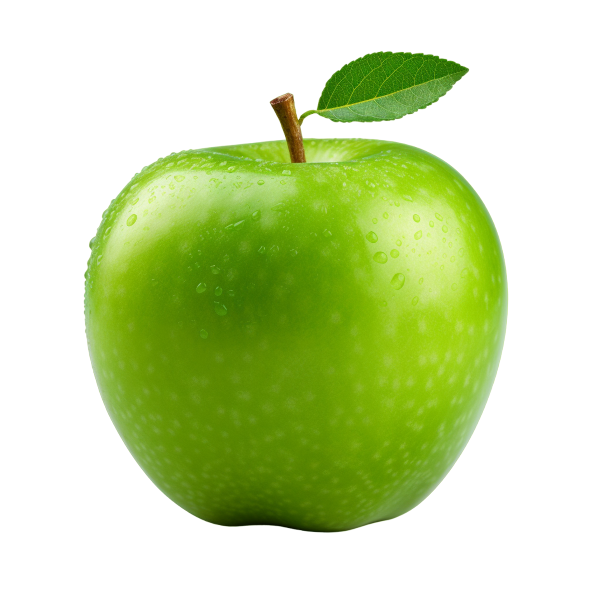 fresh green apples with green leaf ai generative 28648783 PNG