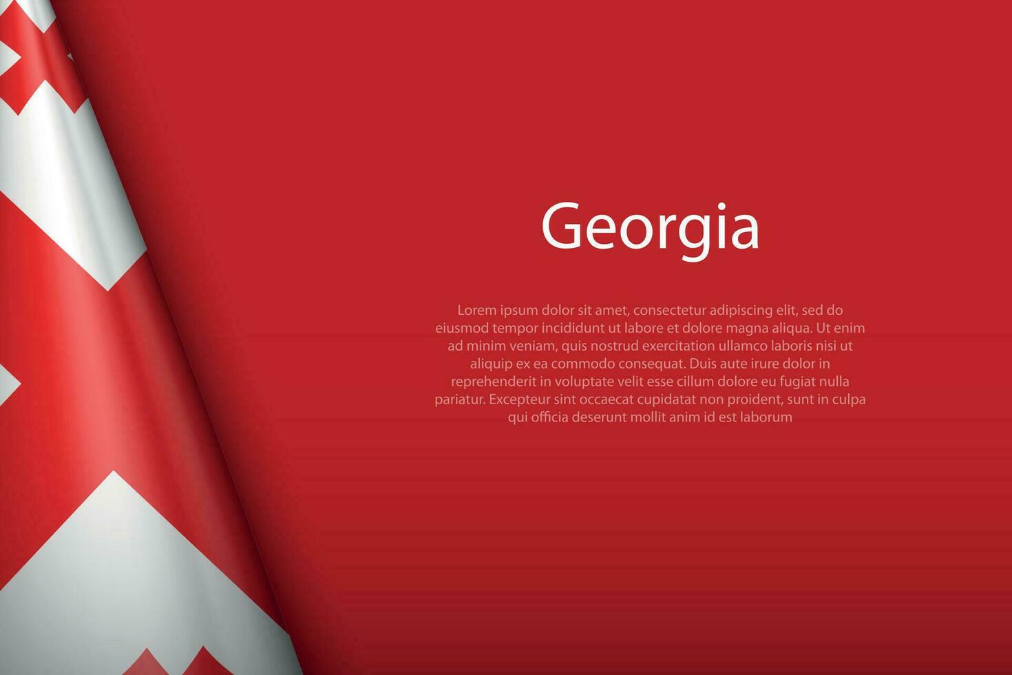 national flag Georgia isolated on background with copyspace vector