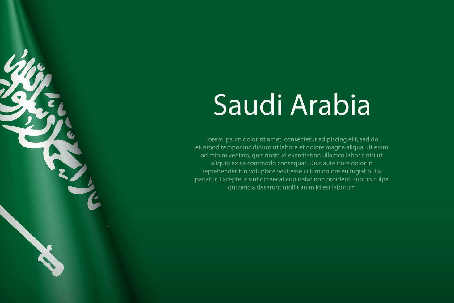 nacional bandera saudi arabia aislado en antecedentes con copyspace vector