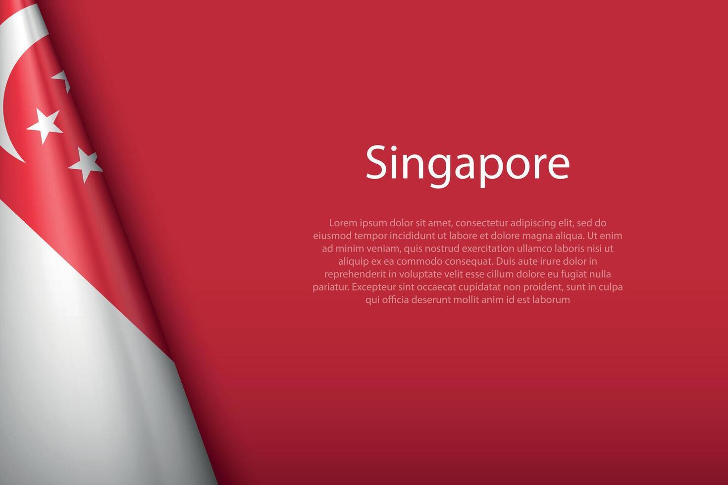 national flag Singapore isolated on background with copyspace vector