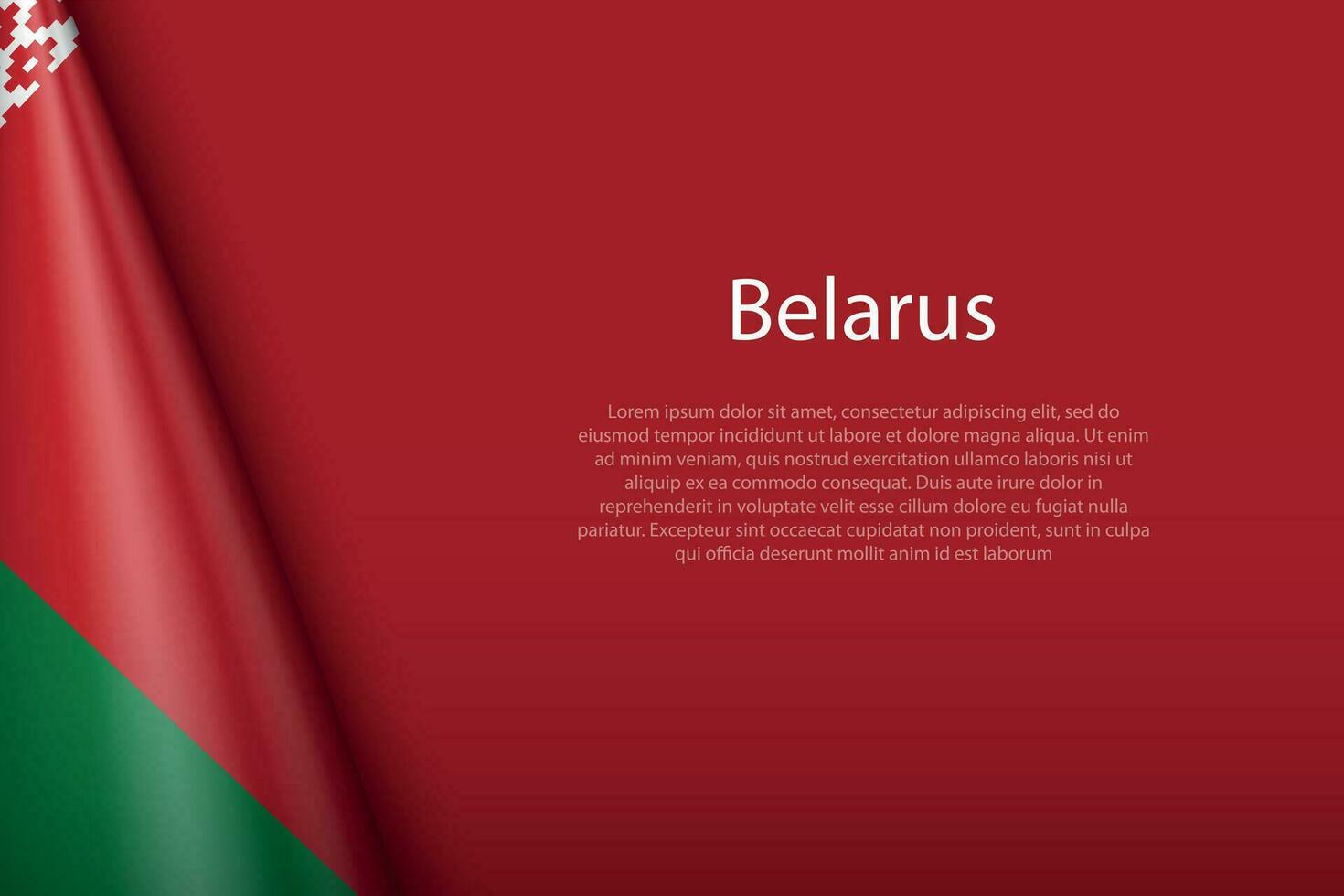 national flag Belarus isolated on background with copyspace vector