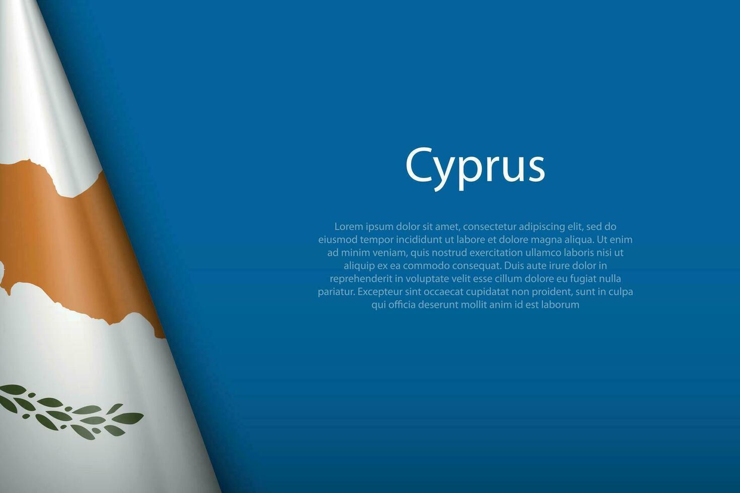 national flag Cyprus isolated on background with copyspace vector