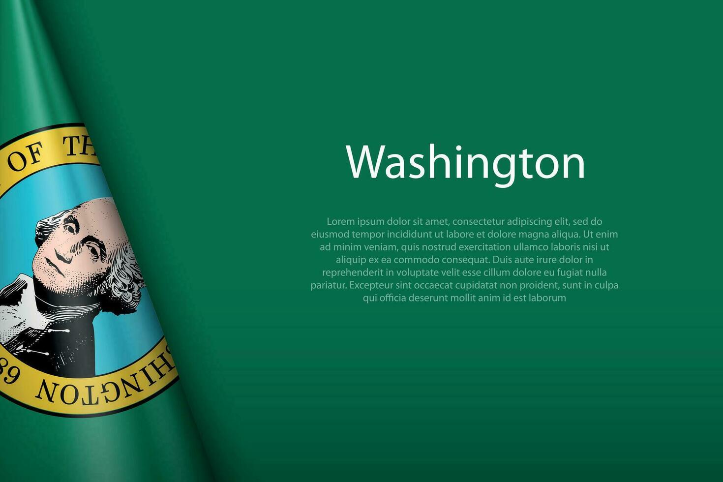 flag Washington, state of United States, isolated on background with copyspace vector