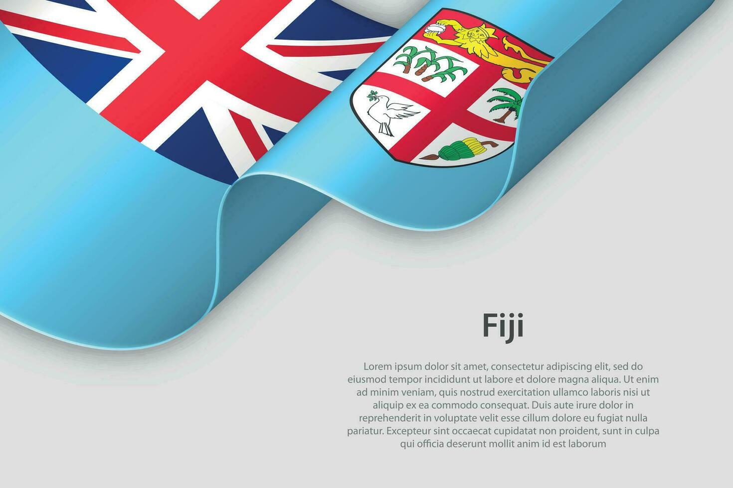 3d ribbon with national flag Fiji isolated on white background vector