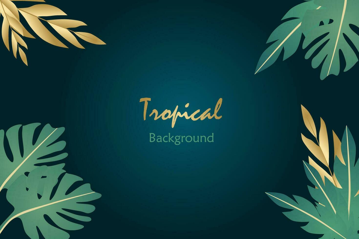 Tropical vector background with colorful leaves. Abstract foliage and botanical background.