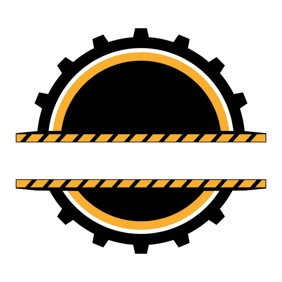 industrial style blank circle shape gear badge suitable for logo vector