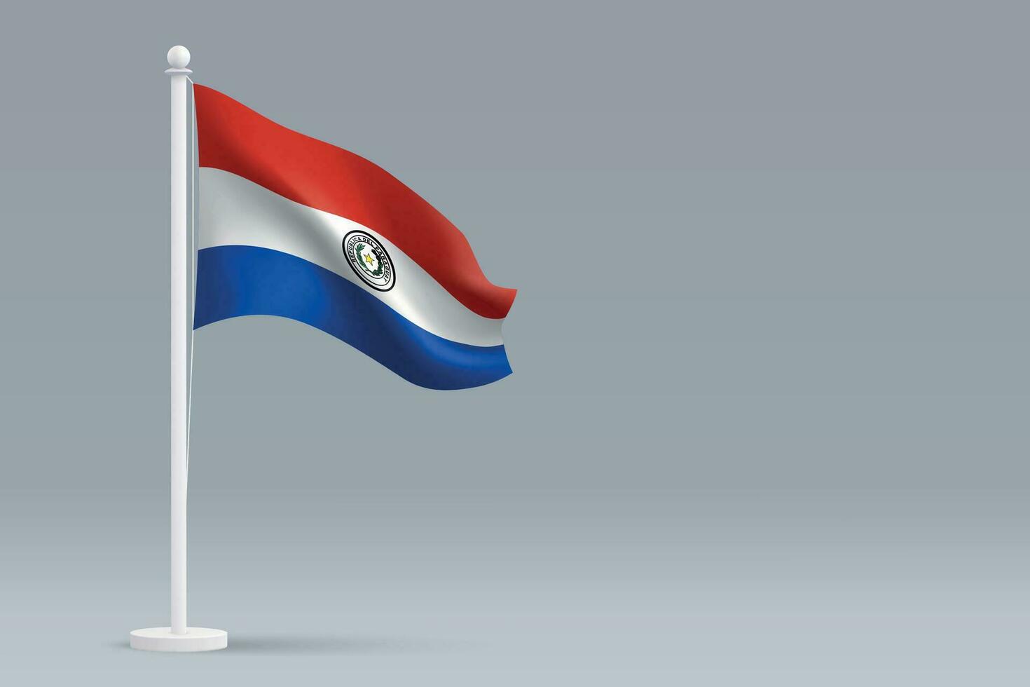 3d realista nacional paraguay bandera aislado en gris antecedentes vector