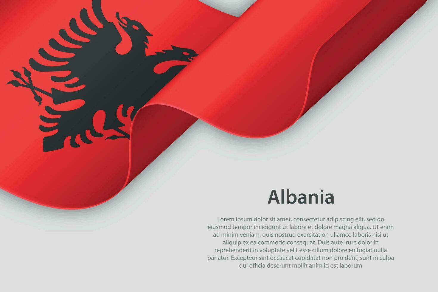 3d ribbon with national flag Albania isolated on white background vector