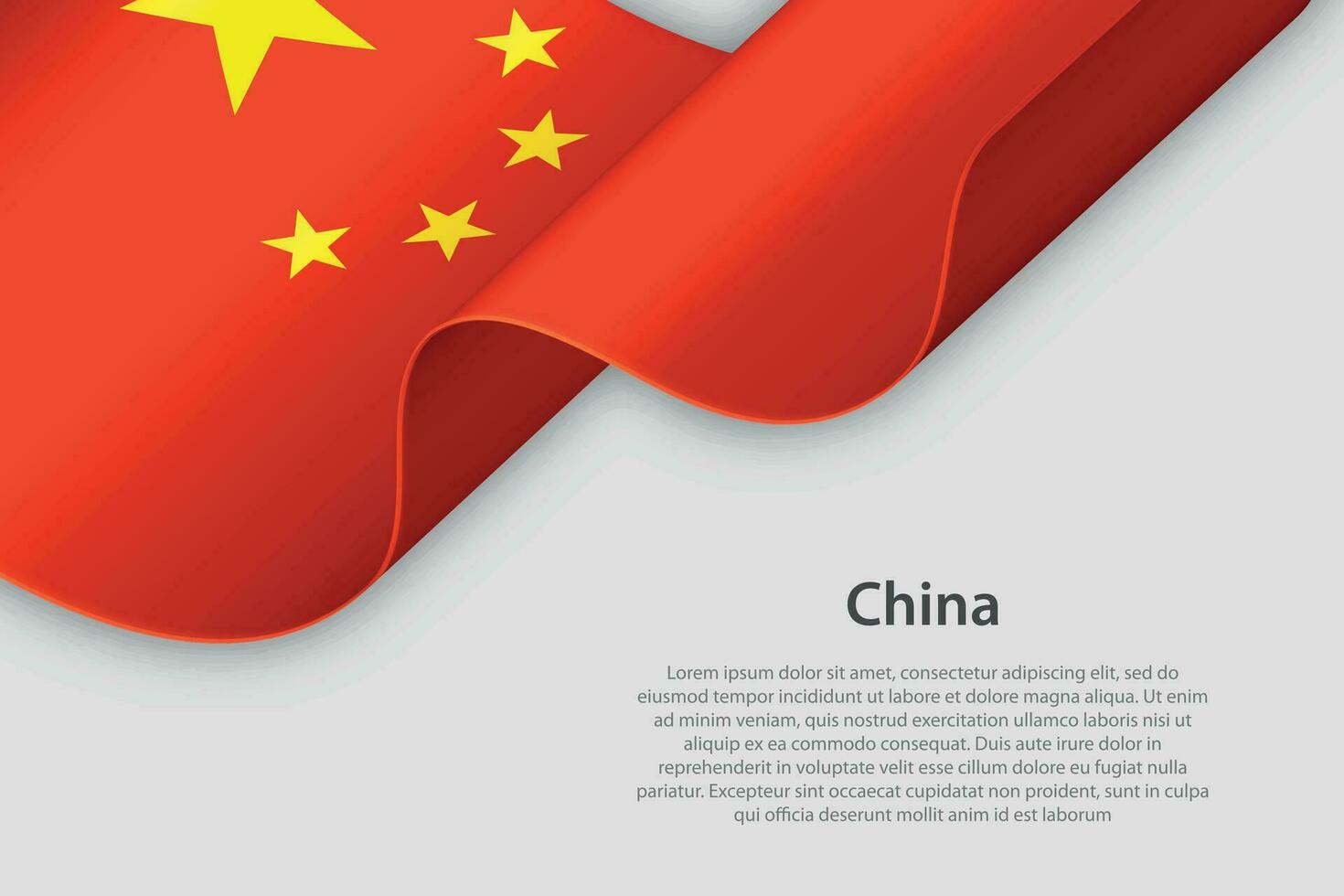3d ribbon with national flag China isolated on white background vector