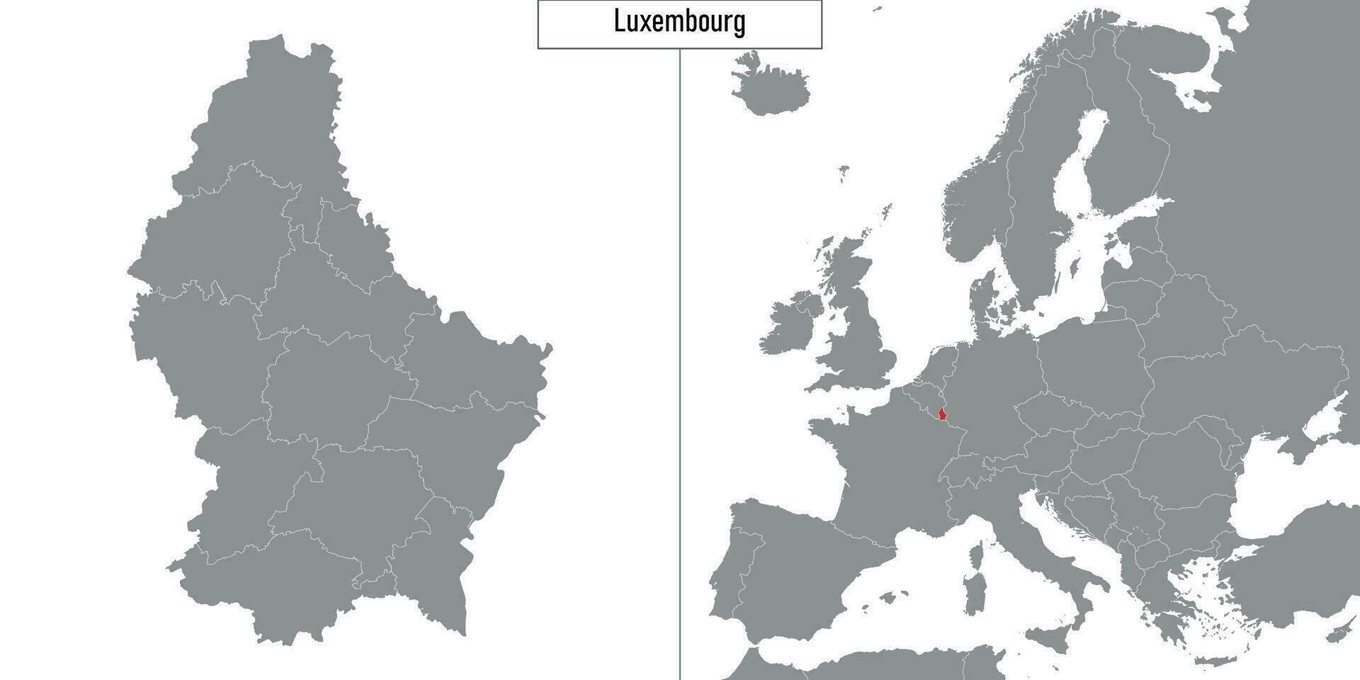 map of Luxembourg and location on Europe map vector