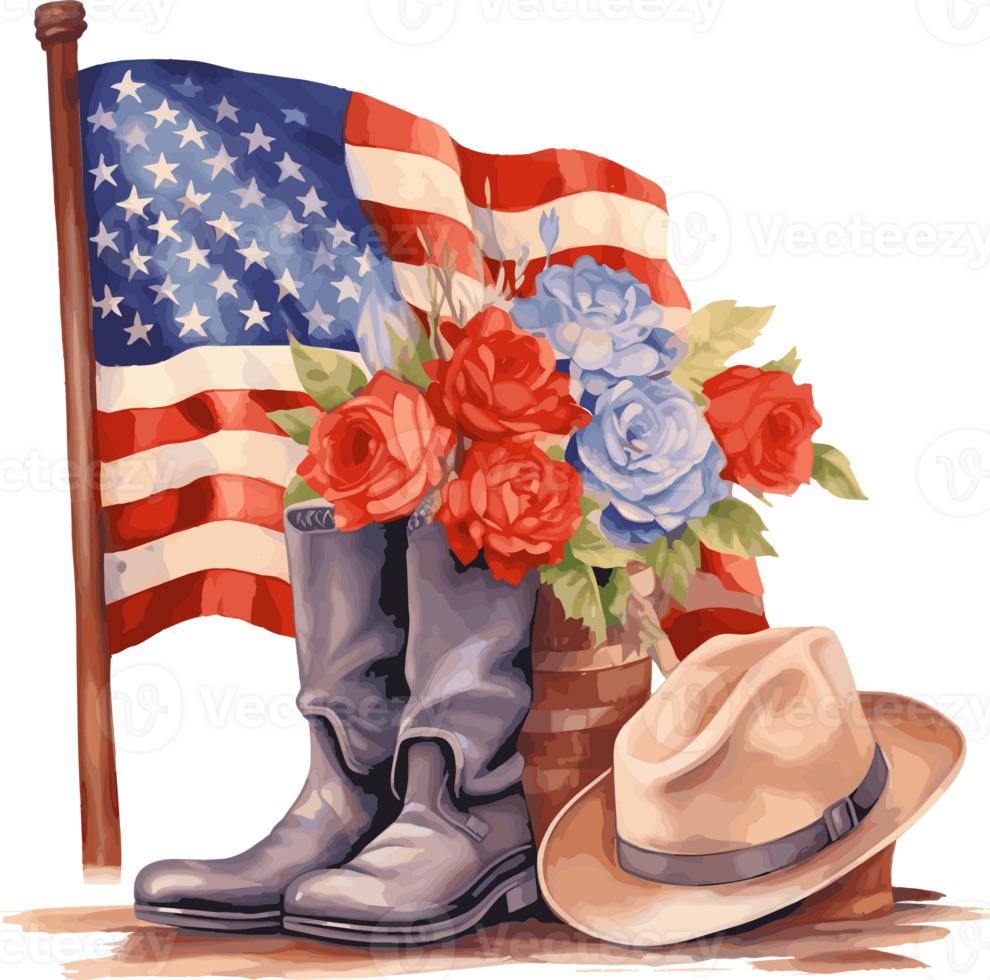 Watercolor Veterans Day Clipart Illustration, Created With Generative AI Technology png