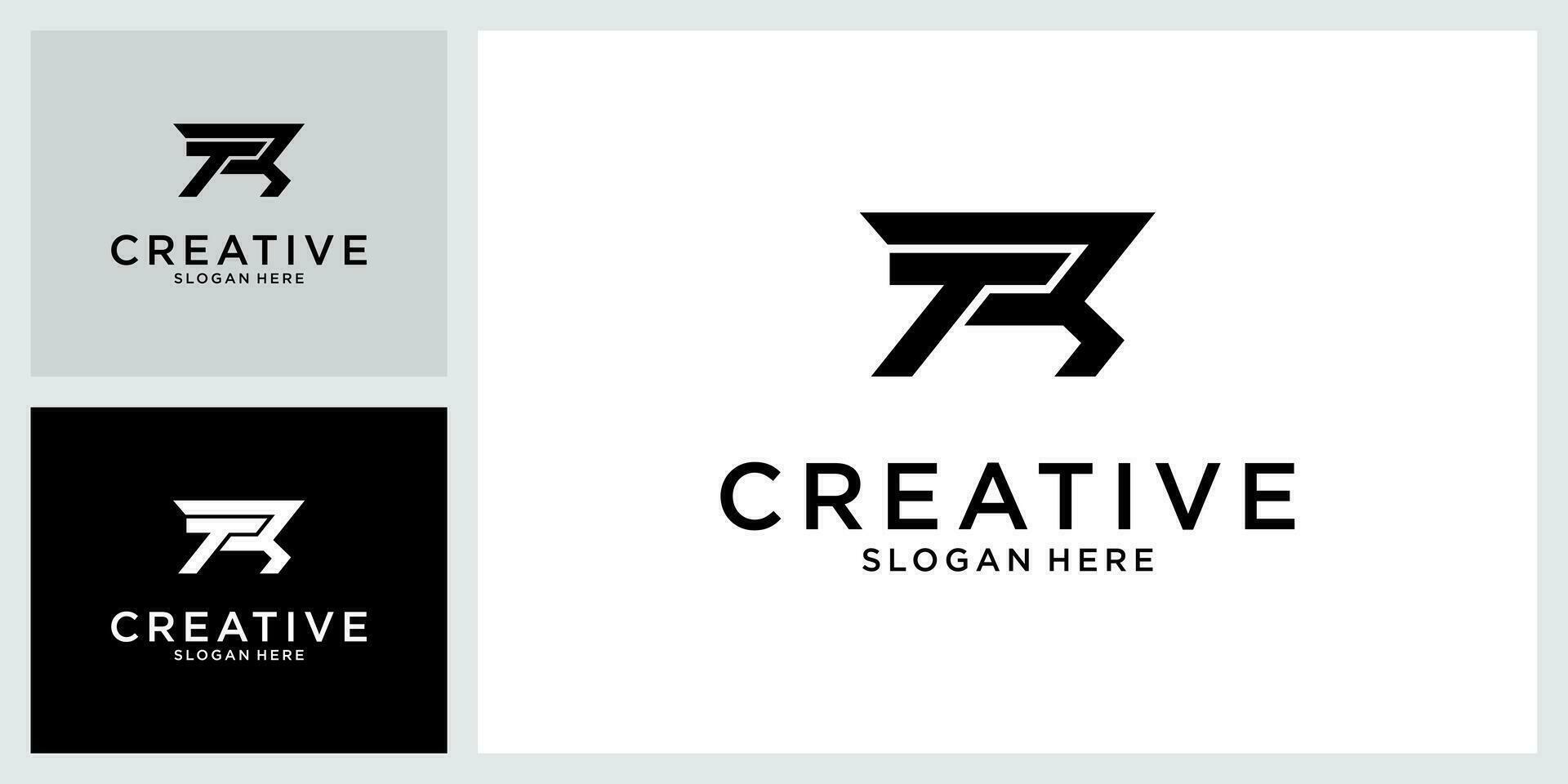 TR or RT initial letter logo design vector. vector