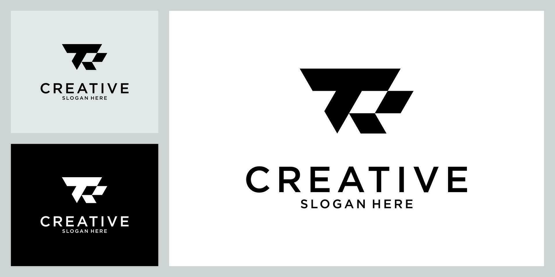 TR or RT initial letter logo design vector. vector