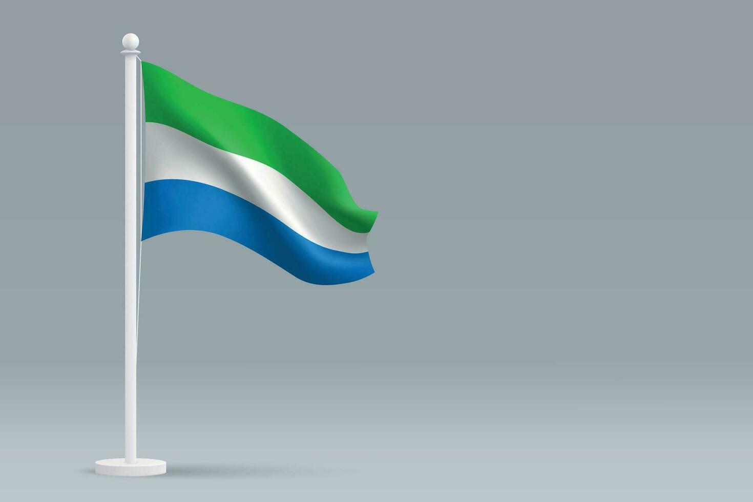 3d realista nacional sierra leona bandera aislado en gris antecedentes vector