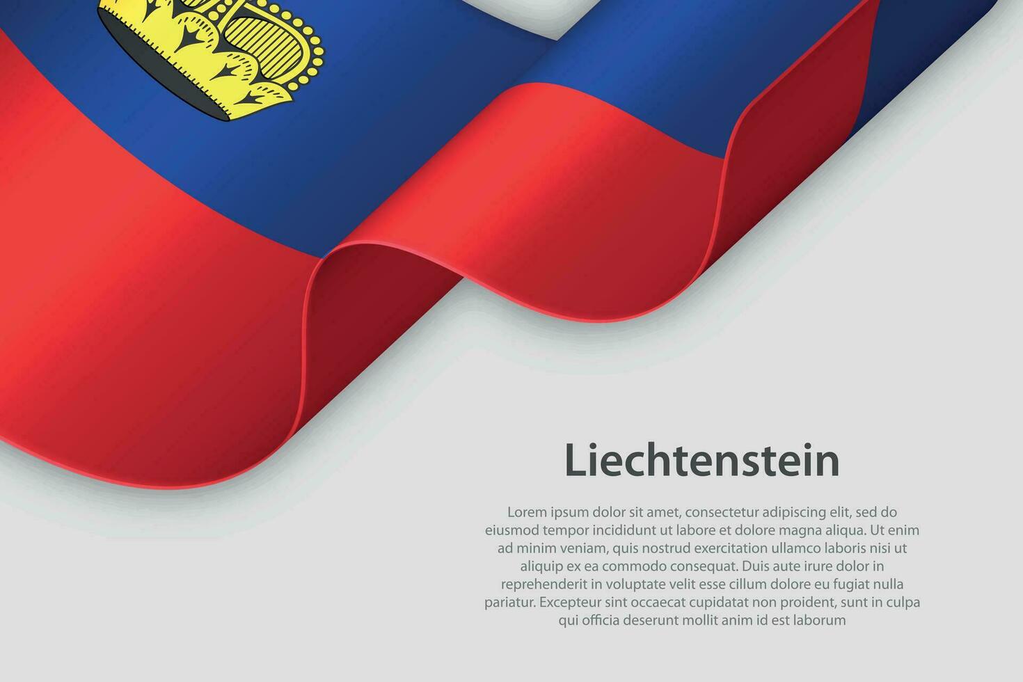 3d ribbon with national flag Liechtenstein isolated on white background vector
