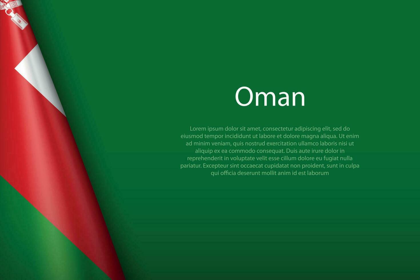 national flag Oman isolated on background with copyspace vector