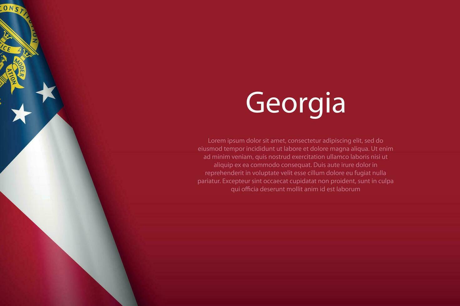 flag Georgia, state of United States, isolated on background with copyspace vector