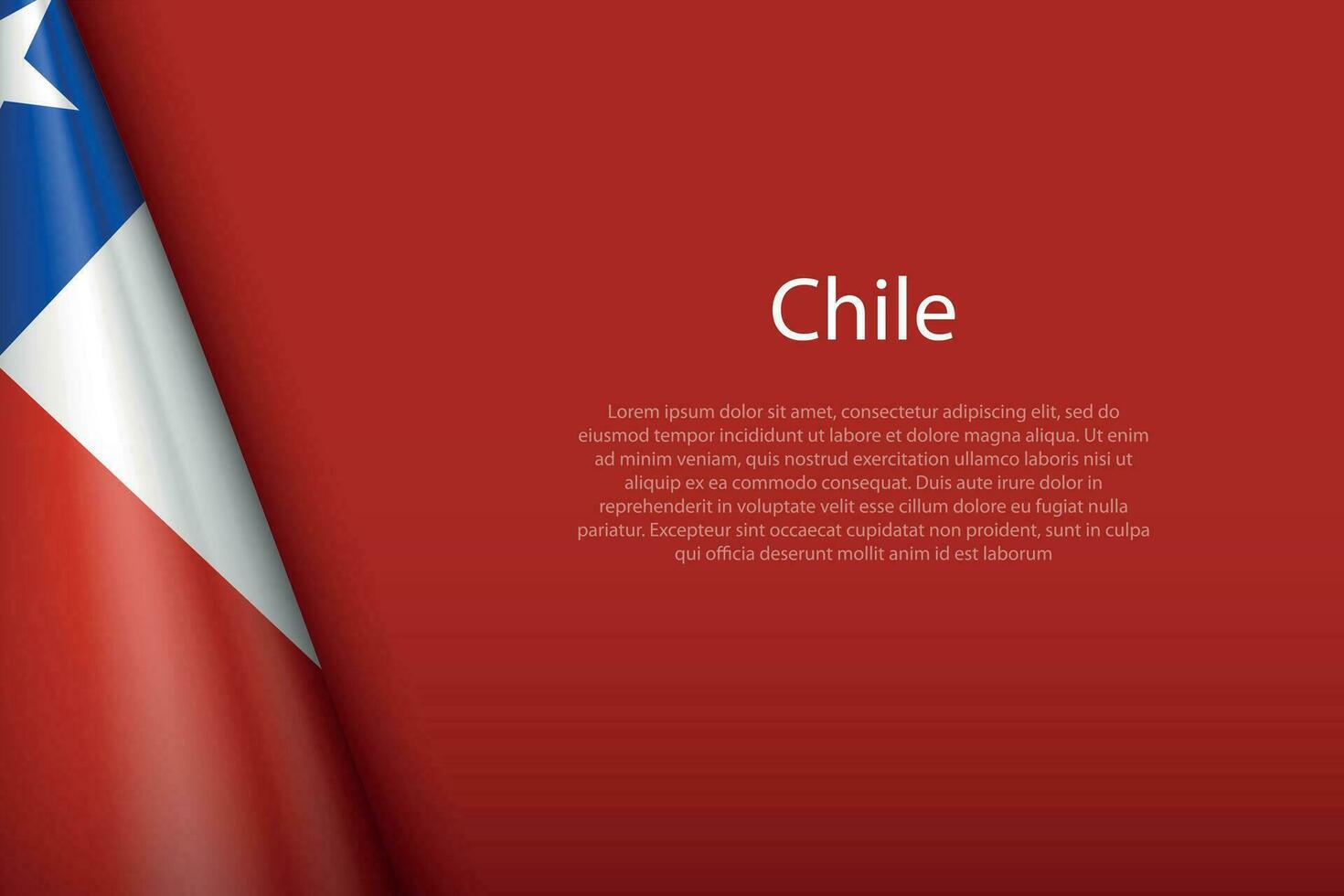 national flag Chile isolated on background with copyspace vector