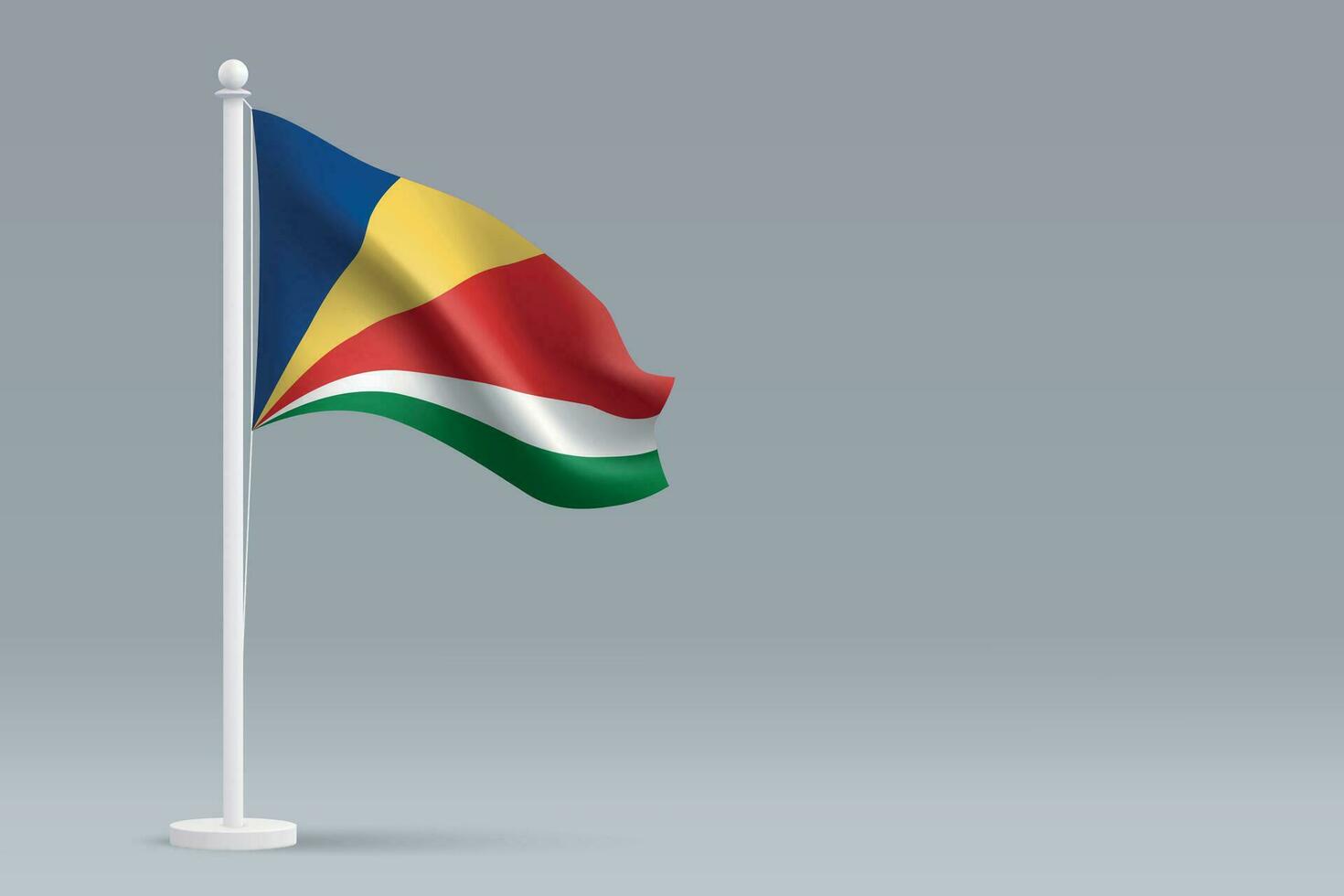 3d realista nacional seychelles bandera aislado en gris antecedentes vector