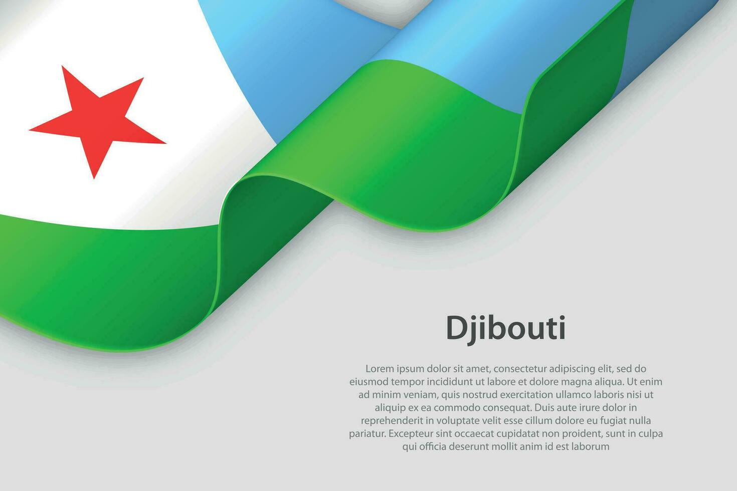 3d ribbon with national flag Djibouti isolated on white background vector