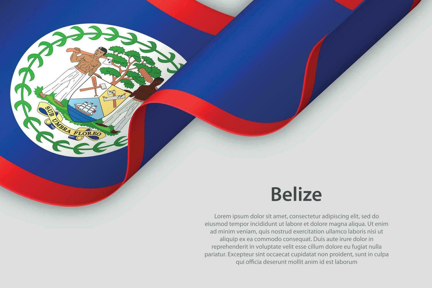 3d ribbon with national flag Belize isolated on white background vector