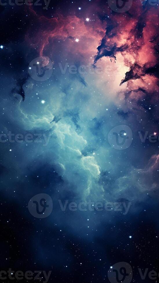 Captivating beauty of space with a distant nebula amidst a star-filled sky photo