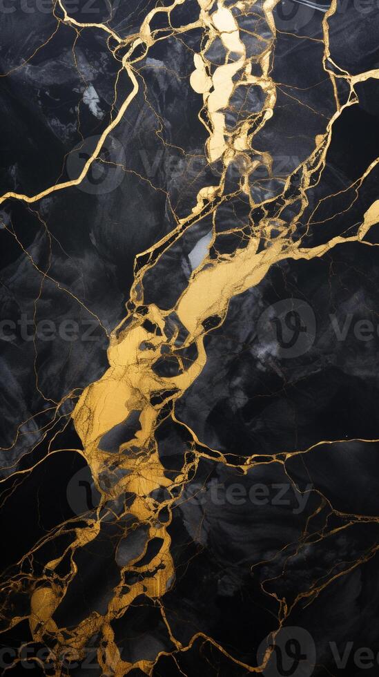 Luxurious Gold-Veined Marble Texture Background with a Glossy Finish