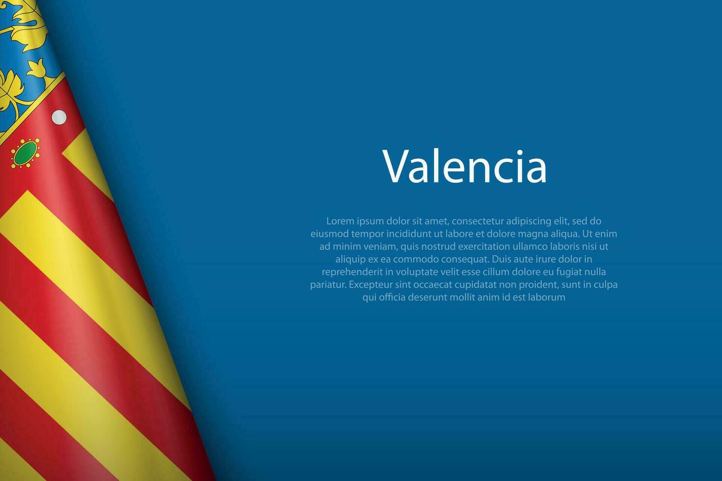 flag Valencia, community of Spain, isolated on background with copyspace vector