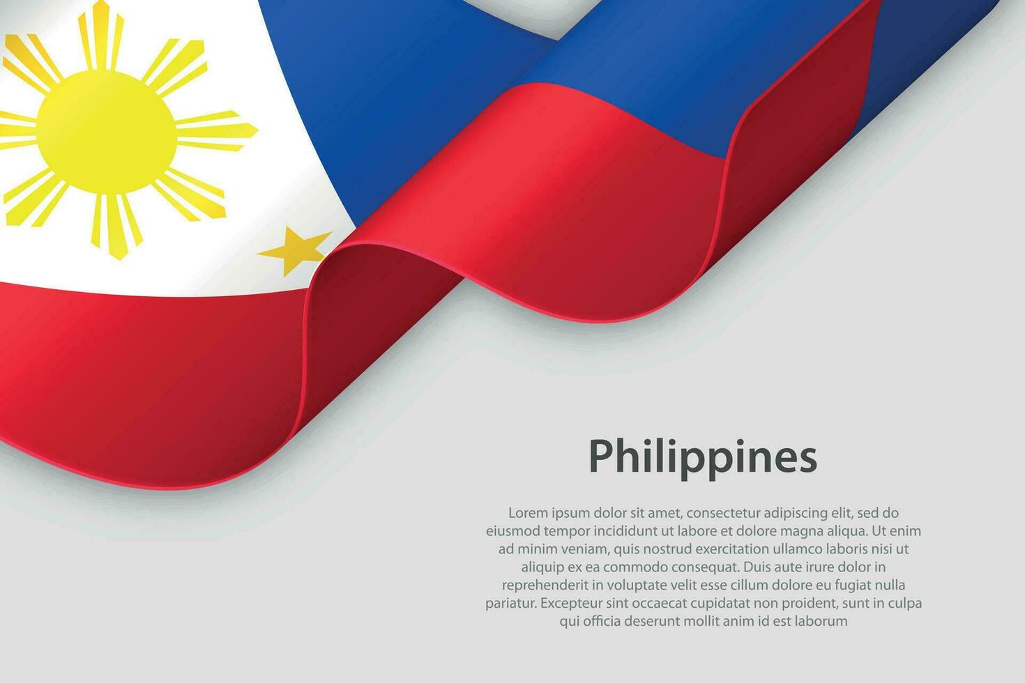3d ribbon with national flag Philippines isolated on white background vector