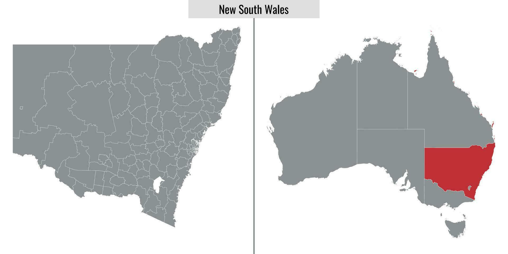 mapa estado de Australia vector